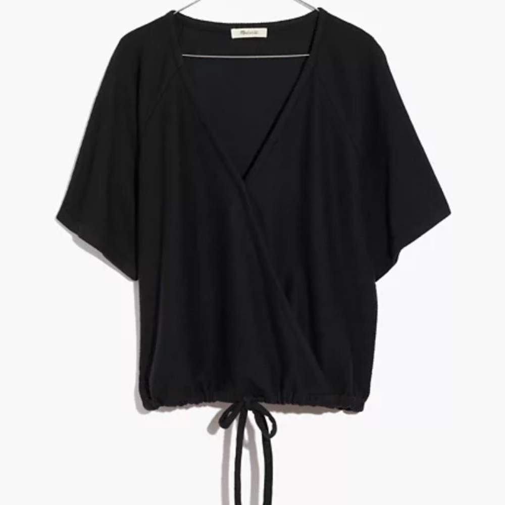 Madewell Drapey Ottoman Jacquard Wrap Top